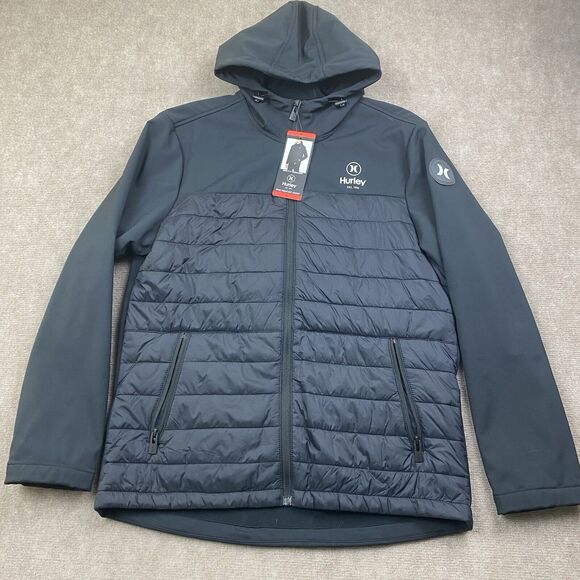 Hurley Men's Wind Resistant Jacket Black Medium NWT - Picture 1 of 8